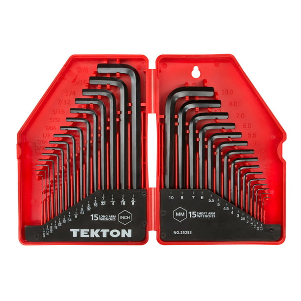 InPower Allen Wrench Set SAE and Metric Hex Key Set 30pcs Allen Key Set Tools with Storage Case for Hex Head Socket Screws. 